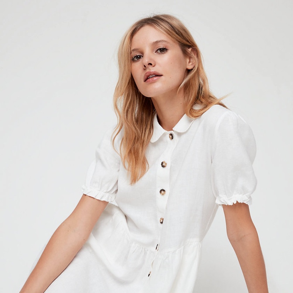 ARITZIA Wilfred Naeva Linen Button Front Dress S - Picture 6 of 16